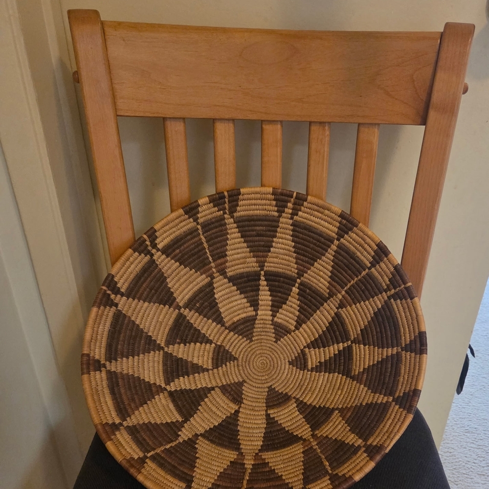 Handwoven Brown and Tan Basket